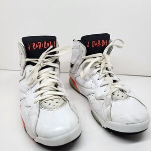 Air Jordan CU9307-160 Retro 7 White Red Black Sneakers Size US 8 EUR 41